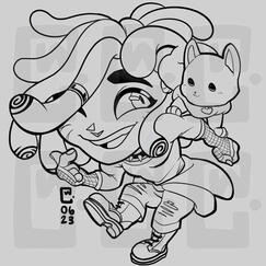 Chibi, Lined, Toon